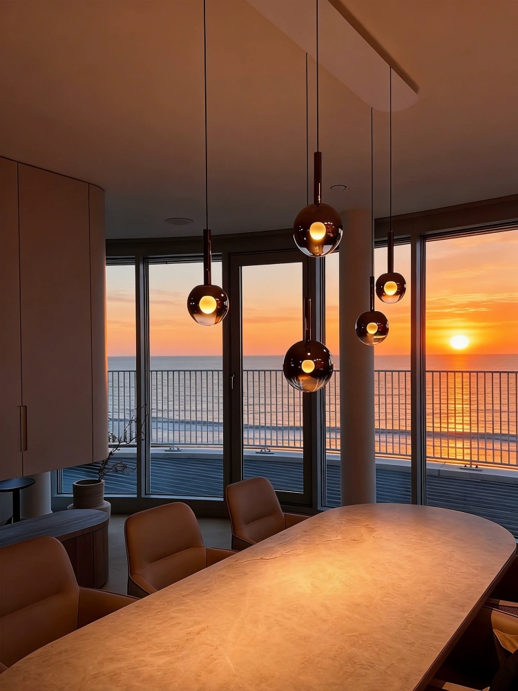 Home Of The Year Bathroom - Duman Grisi Gradyan Cam LED Sarkıt