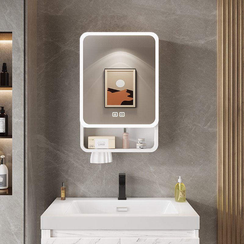 Home Bathroom Mirror - Organizatör Ayna Banyo Dolabı Depolama Rafları