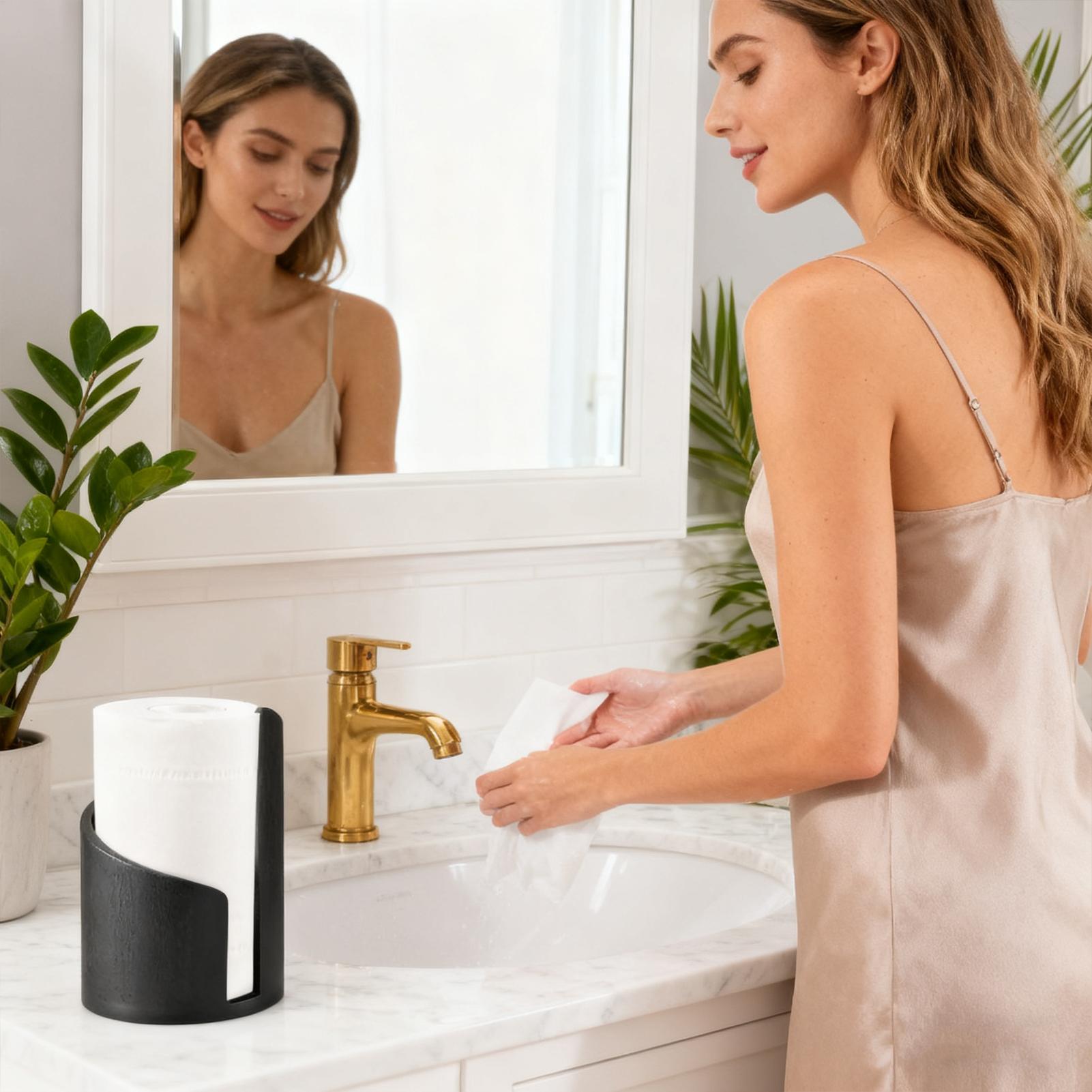 Home Bathroom Towel Dispenser - Ahşap Kağıt Havlu Tutucu Çiftlik Evi