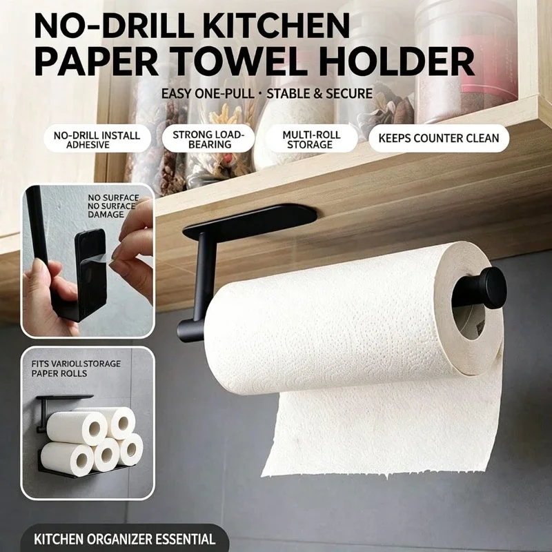 Home Bathroom Paper Towel Holder - Kağıt Rulo Tutucu Havlu Askısı Asılı
