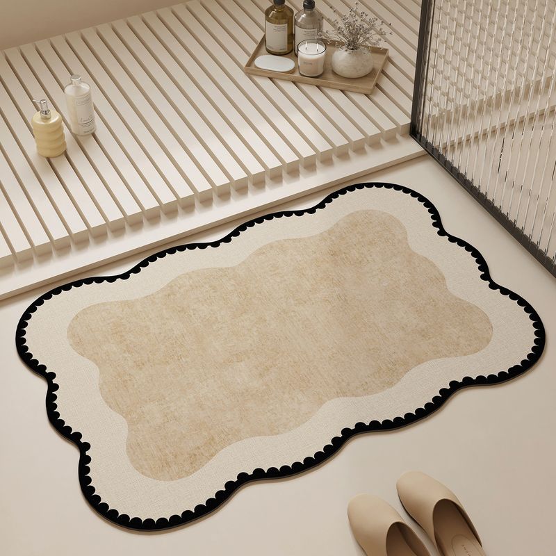 Home Made Bathroom Vanity - VIKAMA Bulut Dalgası Desenli Banyo Paspası,