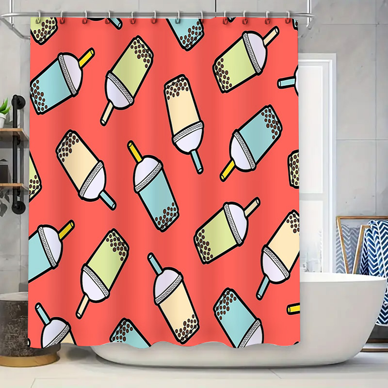 Home Bathroom Ideas - Benzersiz Bubble Tea Duş Perdesi Sevimli