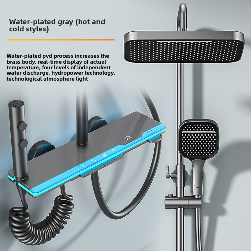 Home And Bathroom - Akıllı Dijital Ekranlı Termostatik Duş Seti