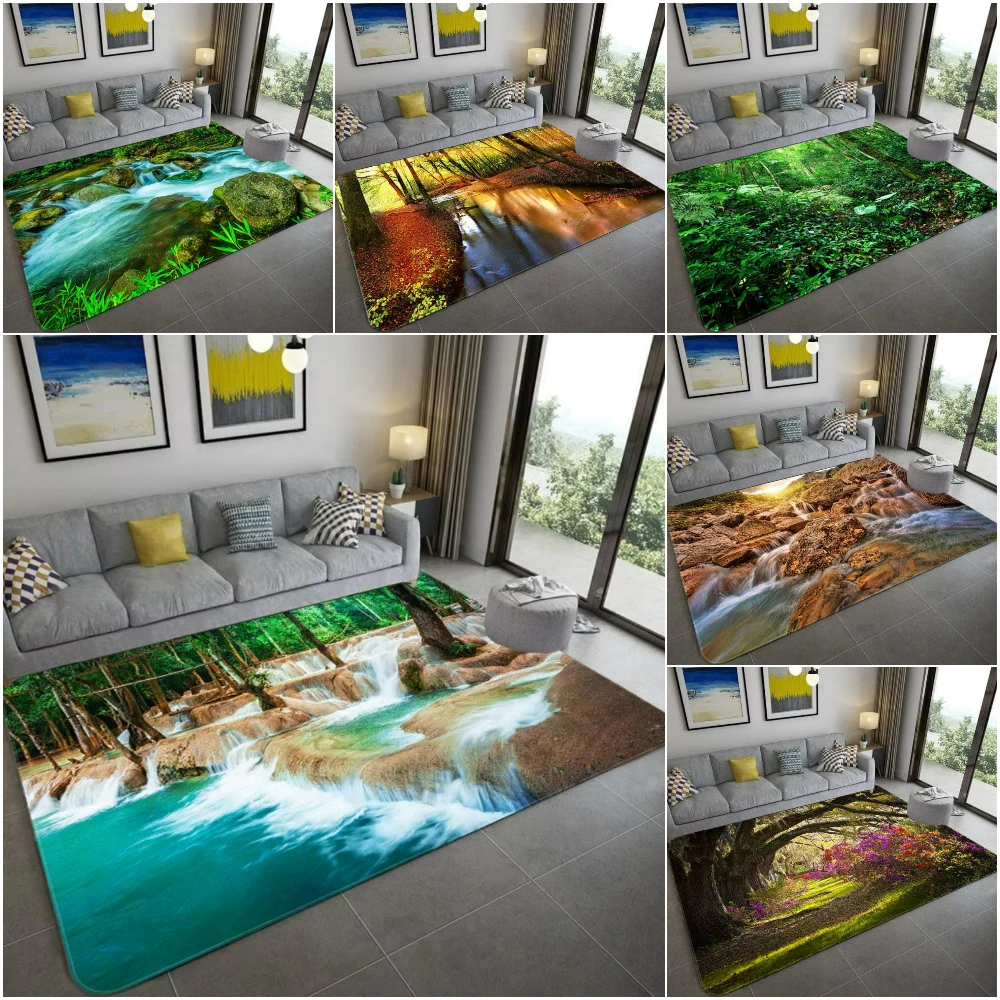 Home Bathroom Ideas - Doğa Ilham 3D Manzara Halı Yumuşak