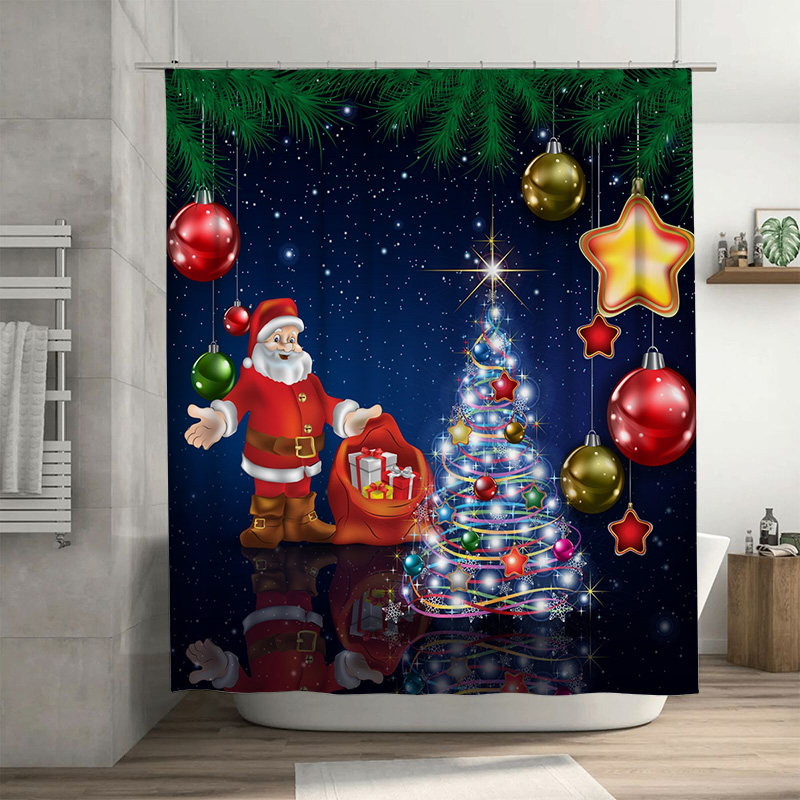 Home Bathroom Ideas - TU Noel Duş Perdesi Noel Baba