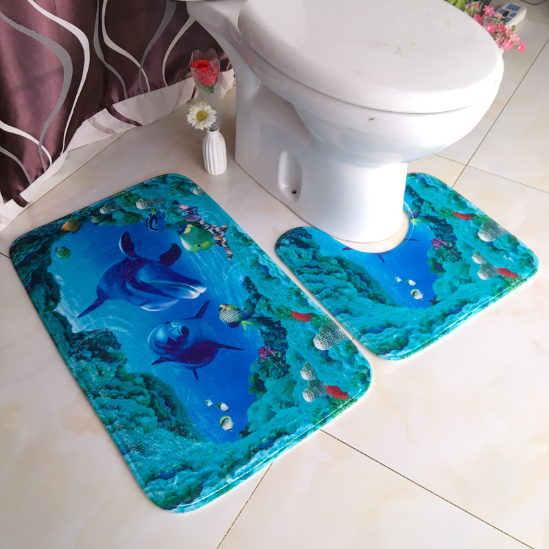 Home Bathroom With Two Toilets - Ev Halısı Banyo Zemin Matı Banyo