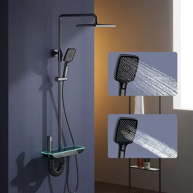 Home And Bathroom - Akıllı Dijital Termostatik Duş Seti Pirinç