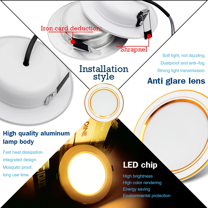 10 adet/grup Led Downlight AC  - Home Of The Year Bathroom incelemesi ve fiyatı