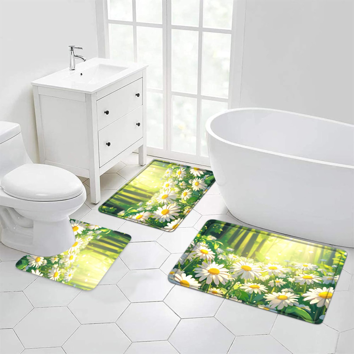 Papatya Çiçekli Banyo Paspas S - Home Made Bathroom Vanity incelemesi ve fiyatı
