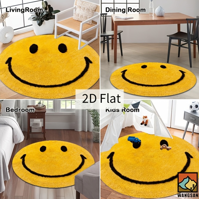 2D Yuvarlak Flanel Halı Gülen  - Home Bathroom Rugs incelemesi ve fiyatı