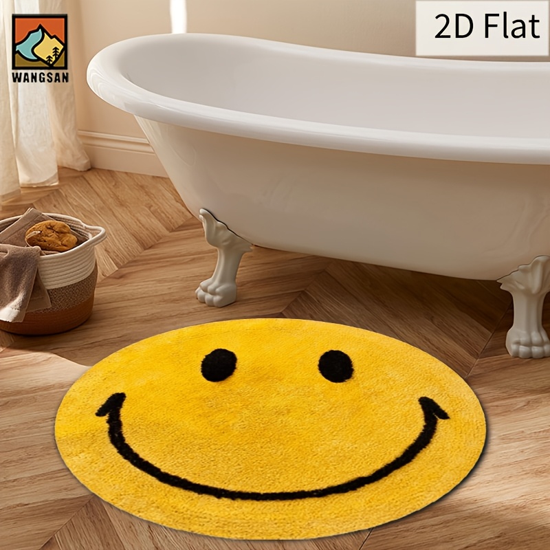 2D Yuvarlak Flanel Halı Gülen  - Home Bathroom Rugs incelemesi ve fiyatı