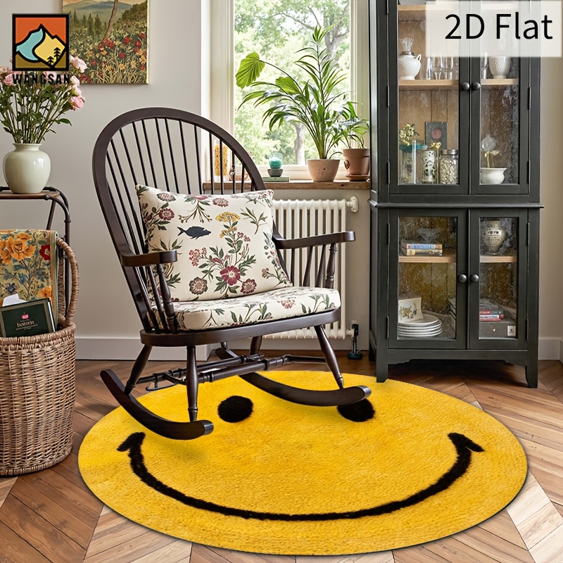 2D Yuvarlak Flanel Halı Gülen  - Home Bathroom Rugs incelemesi ve fiyatı