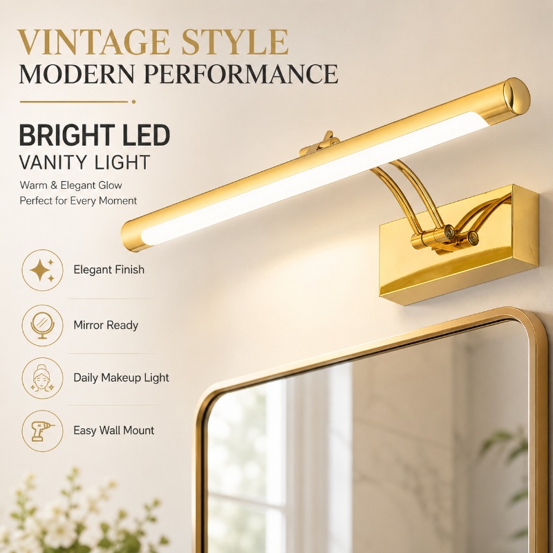 40cm 55cm 70cm Vintage LED mak - Home Bathroom Mirror incelemesi ve fiyatı