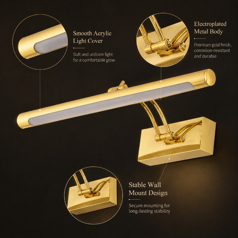 40cm 55cm 70cm Vintage LED mak - Home Bathroom Mirror incelemesi ve fiyatı