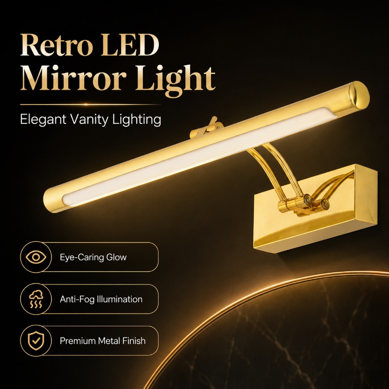 40cm 55cm 70cm Vintage LED mak - Home Bathroom Mirror incelemesi ve fiyatı