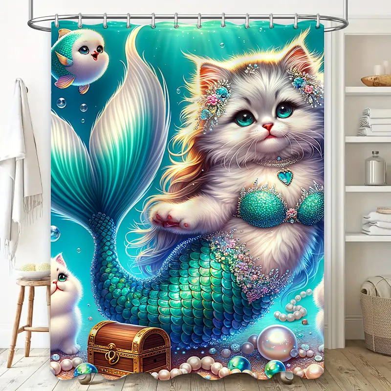 Duş Perdesi Denizkızı Kedi Bal - Home Bathroom Ideas incelemesi ve fiyatı
