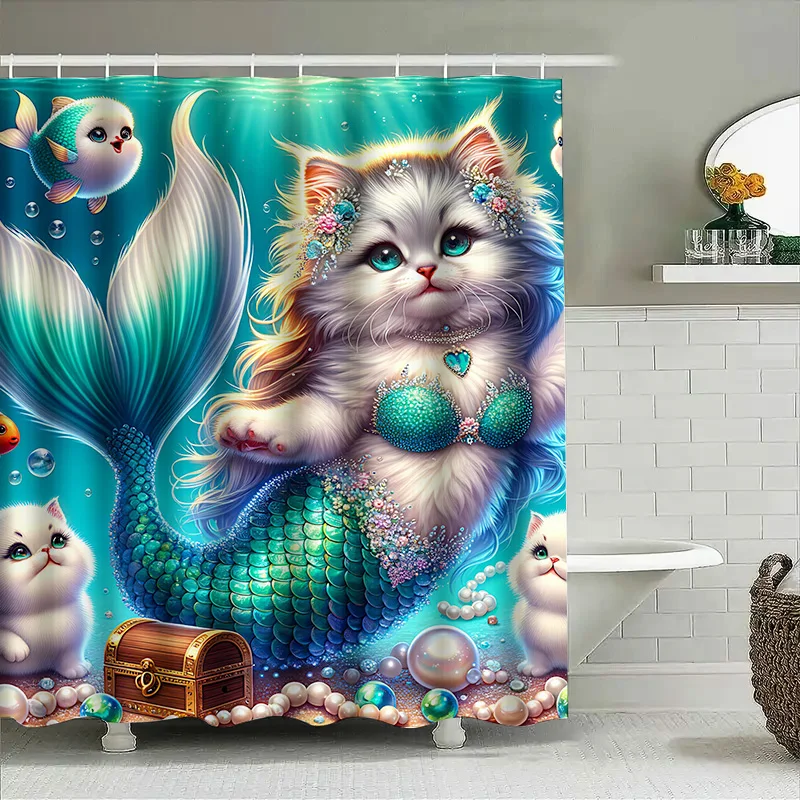 Duş Perdesi Denizkızı Kedi Bal - Home Bathroom Ideas incelemesi ve fiyatı