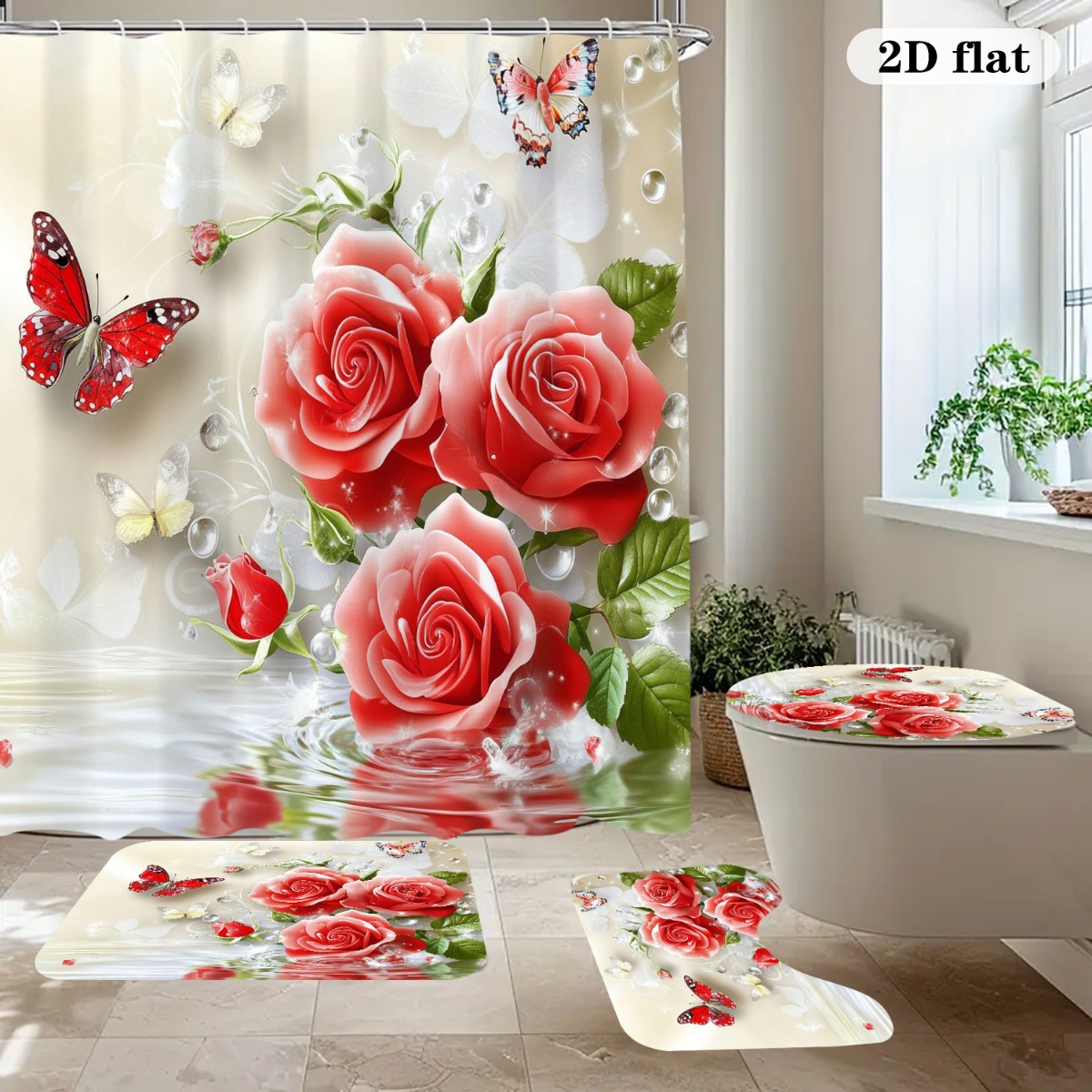 2D Düz, 2D Düz 4 Parçalı Banyo - Home Bathroom With Two Toilets incelemesi ve fiyatı