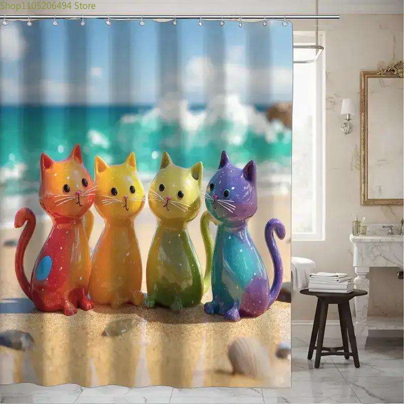 Renkli Gökkuşağı Kediler Duş P - Home Bathroom Ideas incelemesi ve fiyatı