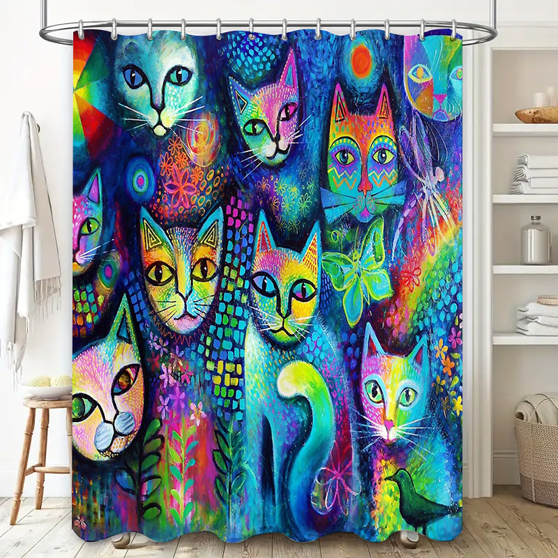 Kedi Duş Perdesi Sanatsal Hayv - Home Bathroom Ideas incelemesi ve fiyatı