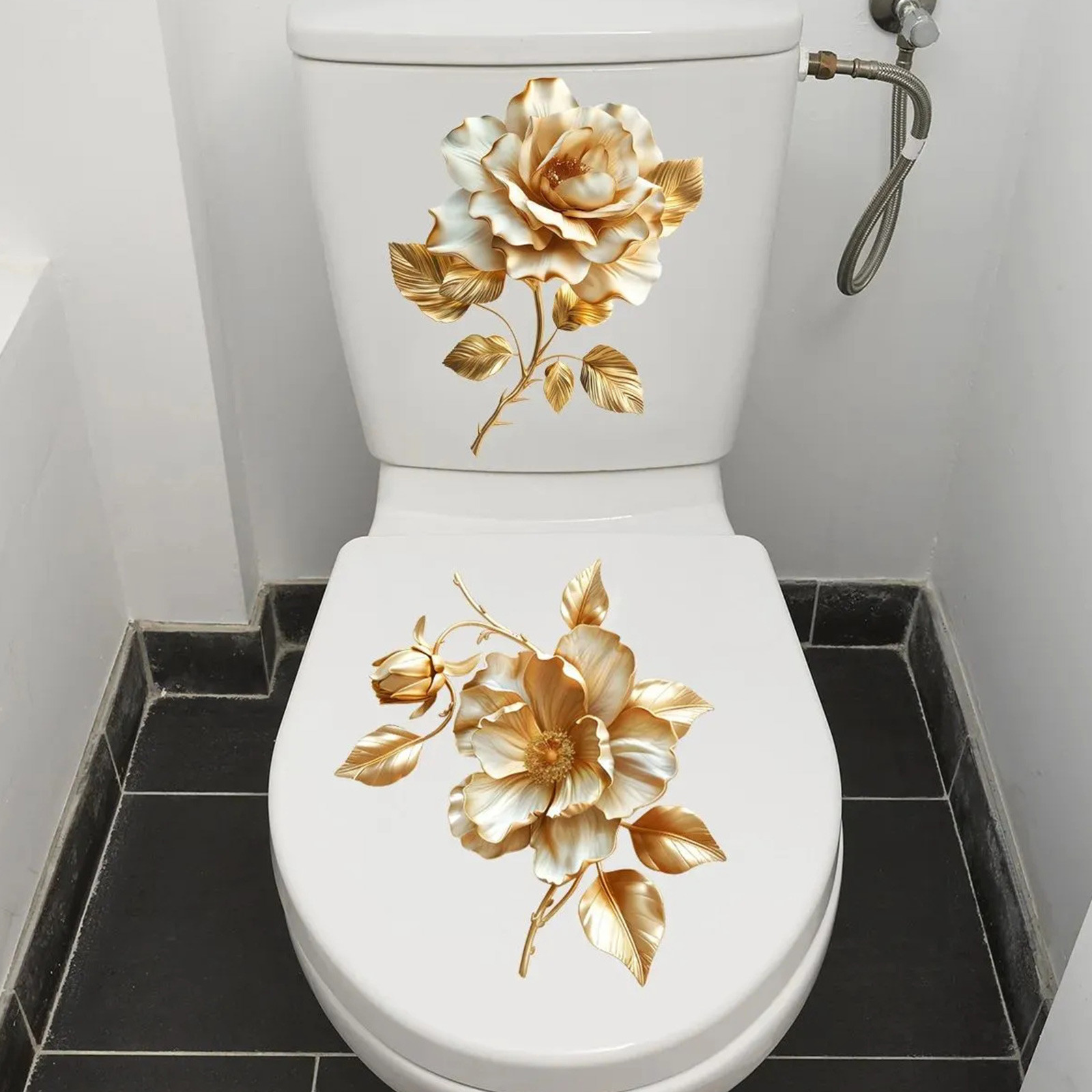 2 adet çiçekli tuvalet çıkartm - Home Of The Year Bathroom incelemesi ve fiyatı