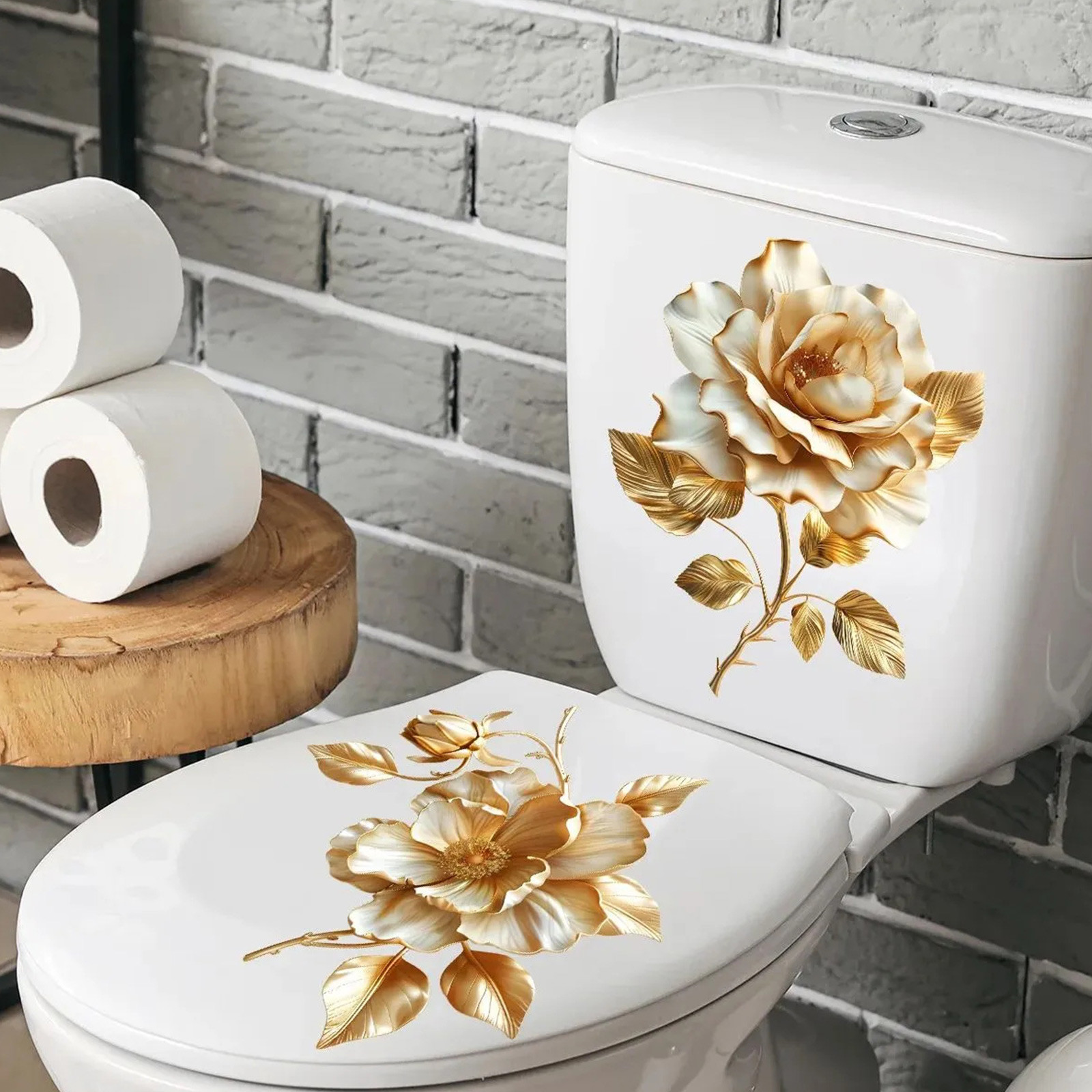 2 adet çiçekli tuvalet çıkartm - Home Of The Year Bathroom incelemesi ve fiyatı