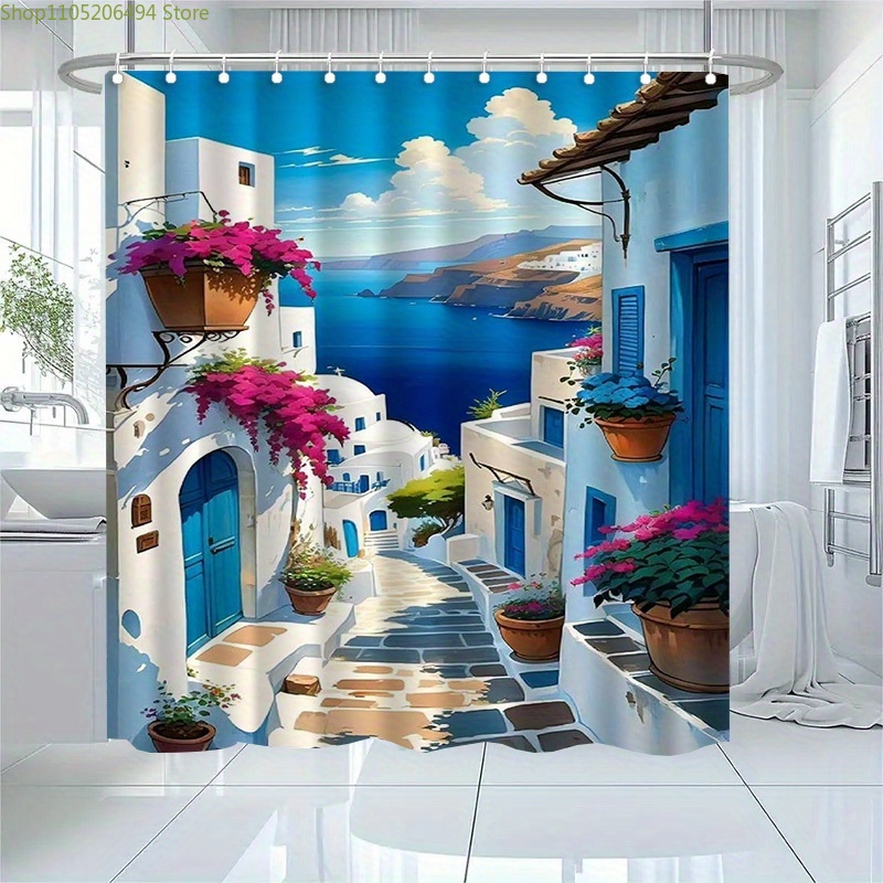 Santorini Yunan Adası Duş Perd - Home Bathroom Ideas incelemesi ve fiyatı